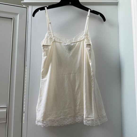 White House Black Market Ivory Seamed Mixed Material Lace Trim Cami Top, Size XS - Picture 2 of 9